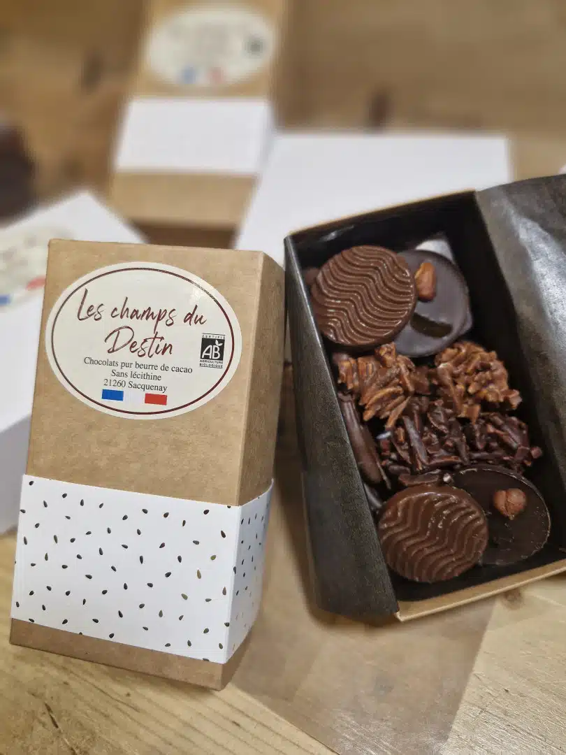 Boîte de bonbons de chocolats bio - kraft 240 g