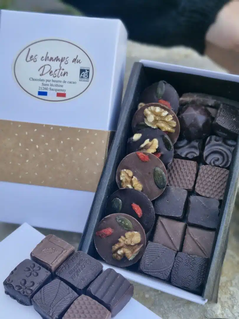 Boîte de bonbons de chocolats bio - kraft blanc 475 g